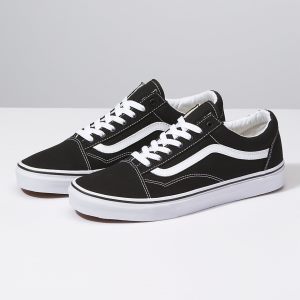 Vans Erkek Spor Ayakkabı Canvas Old Skool Siyah/Beyaz | 61224-422